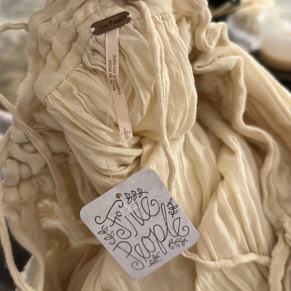 Free People 100 Degree Cream Dot Mini Halter Dress L - Picture 9 of 9